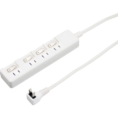 YAZAWA 4個口節電タップ1mホワイト_