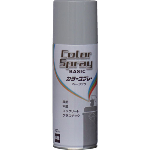 ニッぺ 水性カラースプレー ベーシック 400ml グレー HKU022_