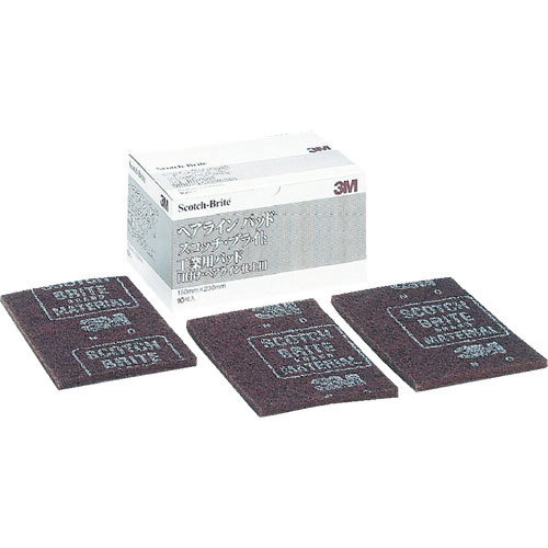 3M スコッチ・ブライト 工業用パッド ヘアラインパッド #60相当 栗色 BOX(10枚入)_