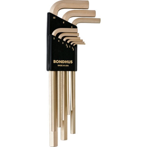 ボンダス 六角L-レンチ ロング ゴールド セット9本組(1.5-10mm)_