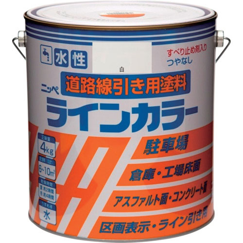 ニッぺ 水性ラインカラー 4kg 白 HPT113-4_