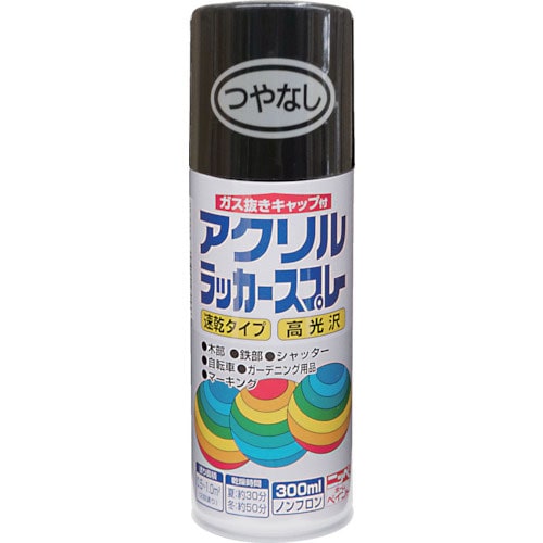 ニッぺ アクリルラッカースプレー 300ml つやなしブラック HWE006-300_