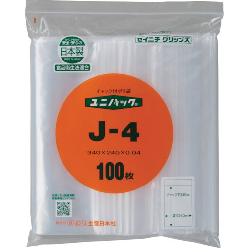 セイニチ　「ユニパック」　Ｊ－４　３４０×２４０×０．０４　１００枚入＿