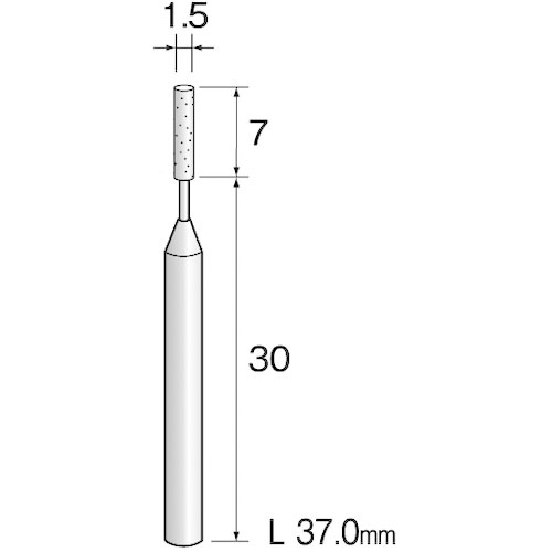 ミニモ 精密砥石 WA砥粒#320 φ1.5 (5本入)_