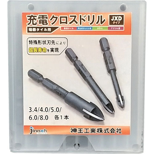 jinnoh 充電クロスドリルセット 磁器タイル用_