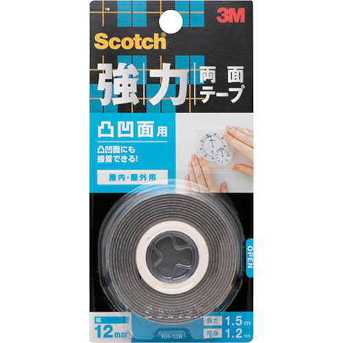 3M スコッチ 強力両面テープ 凸凹面用 12mm×1.5m_