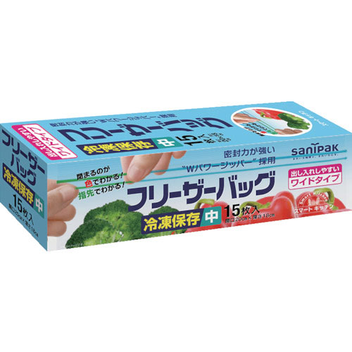 サニパック　フリーザーバック（Ｍ）透明１５枚　０．０６０ｍｍ＿