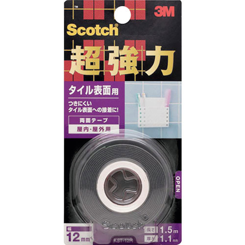 3M スコッチ 超強力両面テープ タイル表面用 12mm×1.5m_