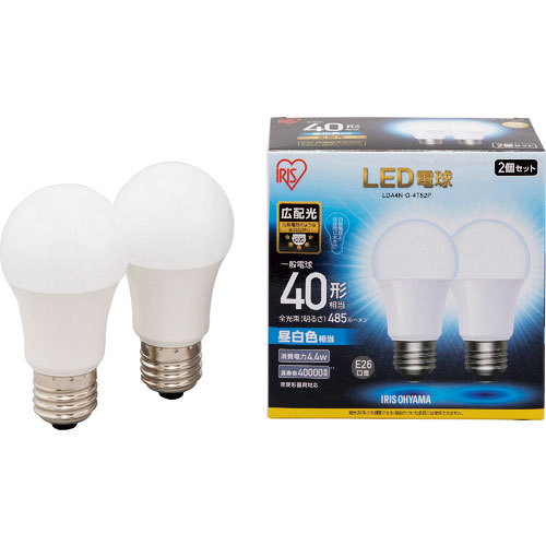 IRIS 567951 LED電球 E26 広配光 40形相当 昼白色 2個セット_