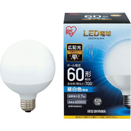 IRIS LED電球 ボール電球タイプ 60形相当 昼白色 700lm_