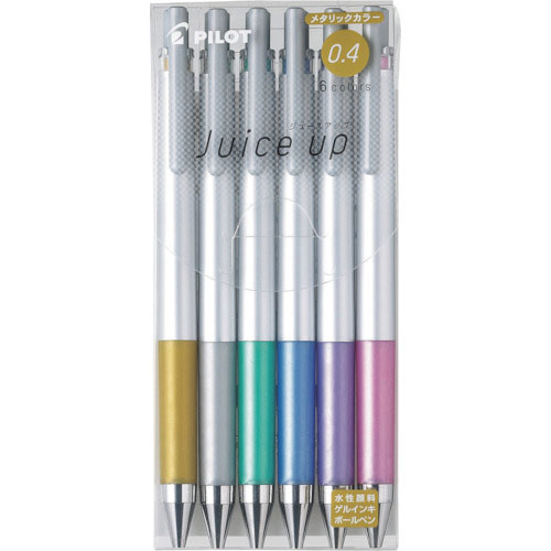 パイロット ゲルインキボールペン ジュースアップ0.4 メタリックカラー6色セット_