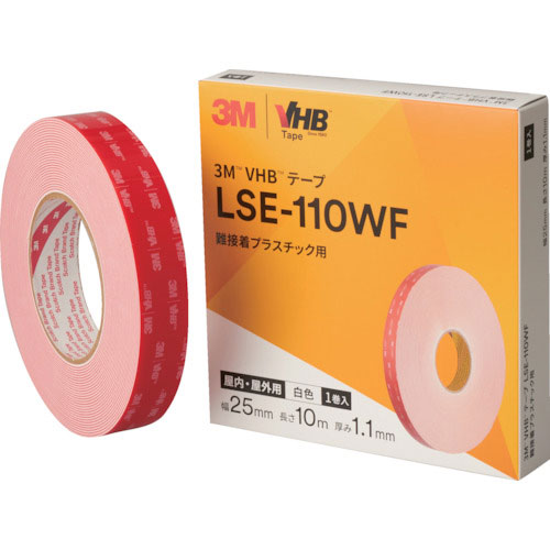 3M 3M VHBテープ LSE110WF 19mmX10m 難接着プラスチック用_