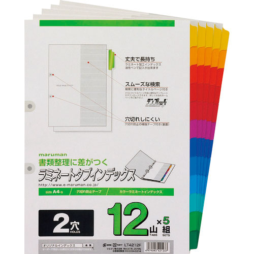 マルマン　Ａ４　ラミタブ見出し　２穴１２山　５組＿