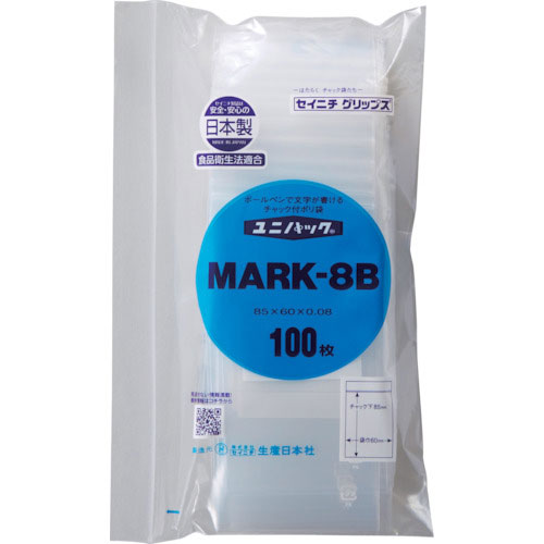 セイニチ　「ユニパック」　ＭＡＲＫ－８Ｂ　８５×６０×０．０８　１００枚入＿