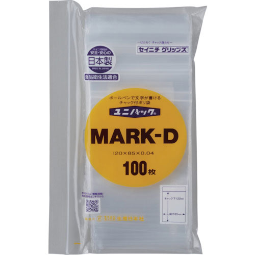 セイニチ　「ユニパック」　ＭＡＲＫ－Ｄ　１２０×８５×０．０４　１００枚入＿