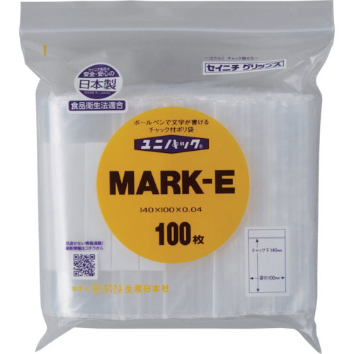 セイニチ　「ユニパック」　ＭＡＲＫ－Ｅ　１４０×１００×０．０４　１００枚入＿