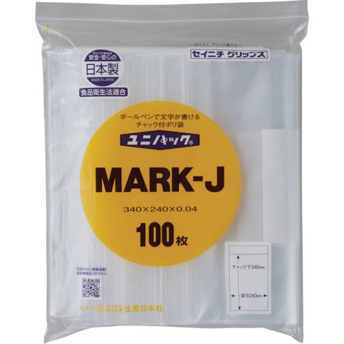 セイニチ　「ユニパック」　ＭＡＲＫ－Ｊ　３４０×２４０×０．０４　１００枚入＿
