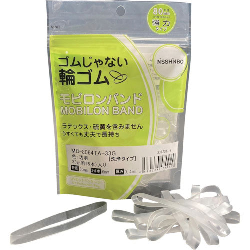 日清紡　モビロンバンド８０Ｘ６Ｘ０．４透明／洗浄タイプ３３Ｇ＿