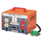 日動　昇圧専用トランス　安全型（連続定格）　３ＫＶＡ　３芯タイプ　アース付　過負荷漏電保護兼用ブレー＿