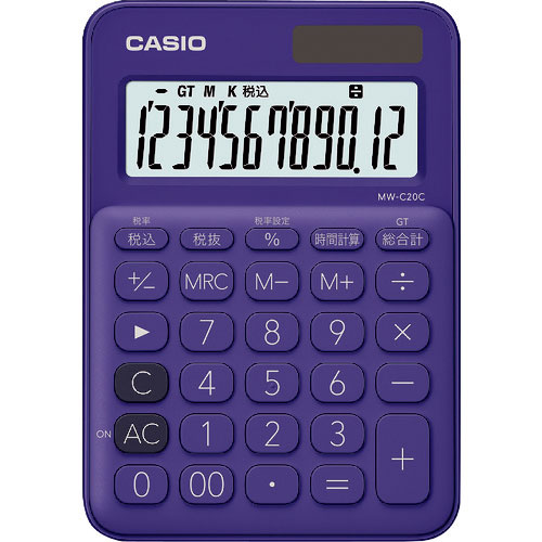 カシオ カシオミニジャスト型カラフル電卓 パープル_