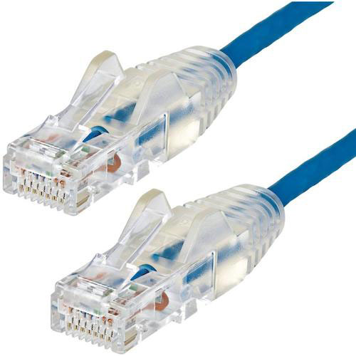 スターテック　カテゴリ６（ＣＡＴ６）ＬＡＮケーブル／５０ｃｍ／ブルー／極細　ツメ折れ防止＿