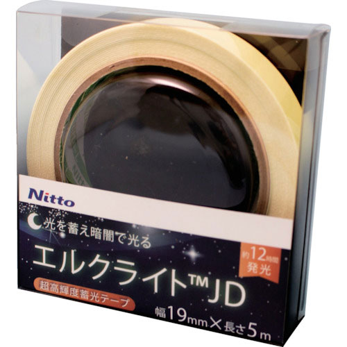 日東エルマテ 超高輝度蓄光テープ JIS-JD級 0.6mm×19mm×5m グリーン_
