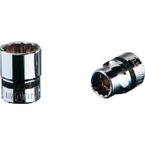 ネプロス　インチ　９．５ｓｑ．ソケット（十二角）（インチ）　対辺寸法１／２ｉｎｃｈ　全長２４ｍｍ＿