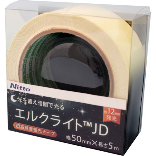 日東エルマテ 超高輝度蓄光テープ JIS-JD級 0.6mm×50mm×5m グリーン_