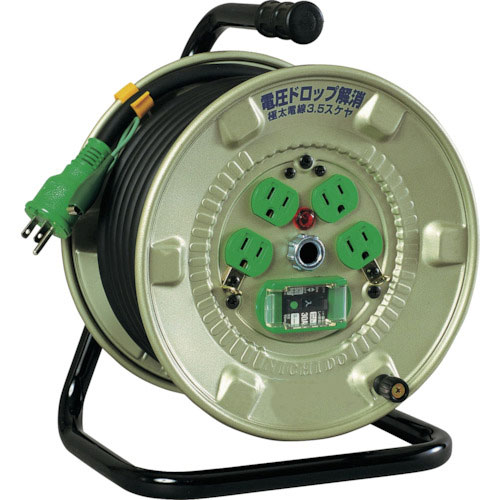 日動　電工ドラム　１００Ｖ　漏電保護専用ブレーカー付　極太電線　２０ｍ＿