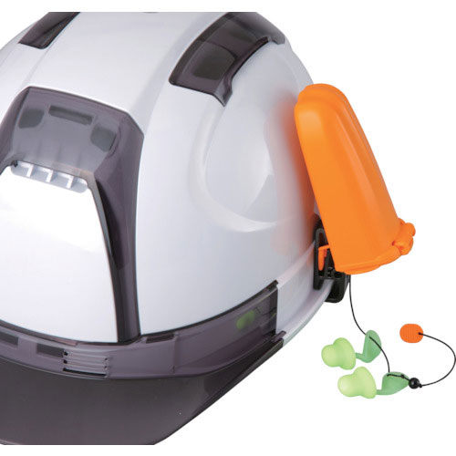 トーヨーセフティ ヘルメット取付用収納式耳栓_