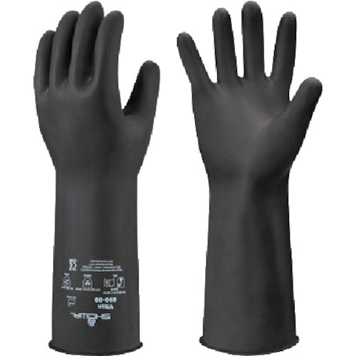 ショーワ　耐薬品手袋　Ｎｏ８９０　フッ素ゴム製化学防護手袋　Ｌサイズ　ブラック　黒＿