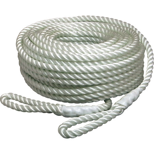まつうら　電動ウインチ用ナイロンロープ（３打ち）　１２ｍｍΦ×１００ｍ　両端アイ加工＿
