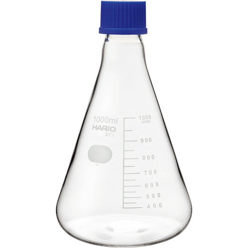 ＨＡＲＩＯ　耐熱ねじ口三角フラスコ　１，０００ｍｌ＿