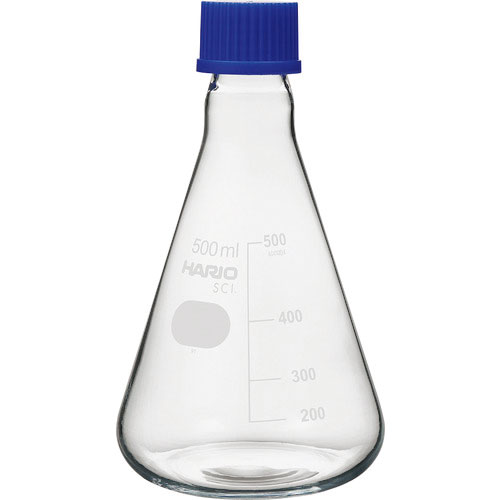 ＨＡＲＩＯ　耐熱ねじ口三角フラスコ　５００ｍｌ＿