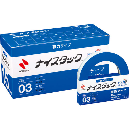 ニチバン 両面テープ ナイスタック強力タイプ NWBB-K15 15mmX18m(大巻10巻入)_
