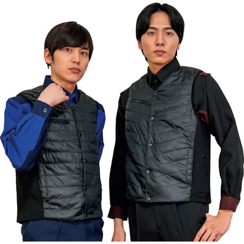 岡潮　黒色発熱ベスト＋モバイルバッテリー１０，０００ｍＡｈセット　Ｍ＿