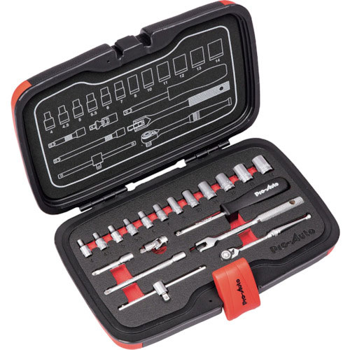 Ｐｒｏ－Ａｕｔｏ　１／４ＤＲ．１９ＰＣソケットレンチセット＿