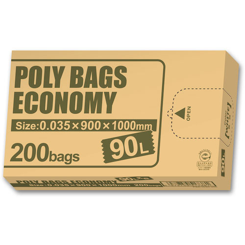 オルディ　ポリバッグエコノミーＢＯＸゴミ袋　９０Ｌ　０．０３５ｍｍ　乳白　２００Ｐ＿