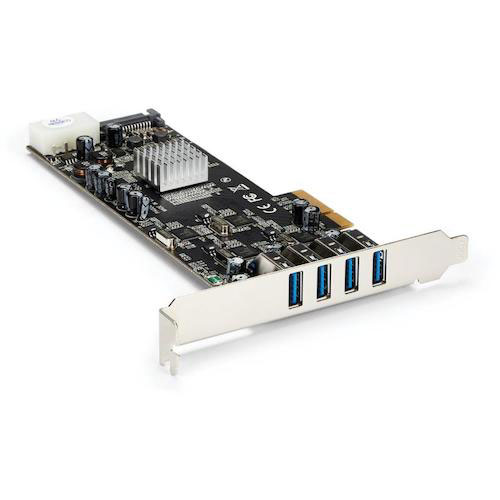 スターテック　ＵＳＢ増設カード／ＰＣＩｅ　２．０　－　４ｘ　ＵＳＢ－Ａ／５Ｇｂｐｓ／ＳＡＴＡ・ＬＰ４＿