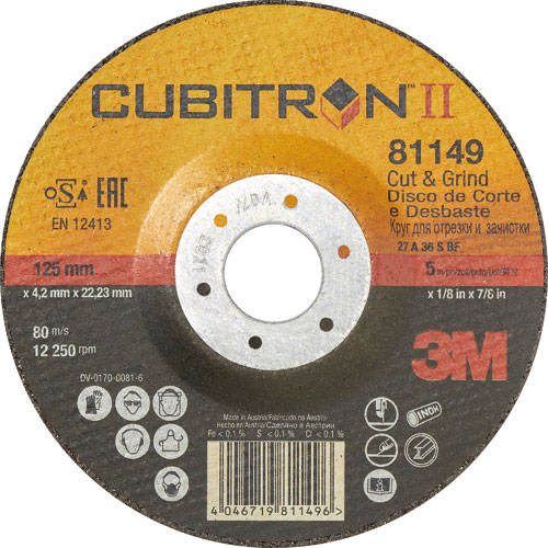 3M キュービトロン2 オフセット砥石 PN81149 外径125mm_