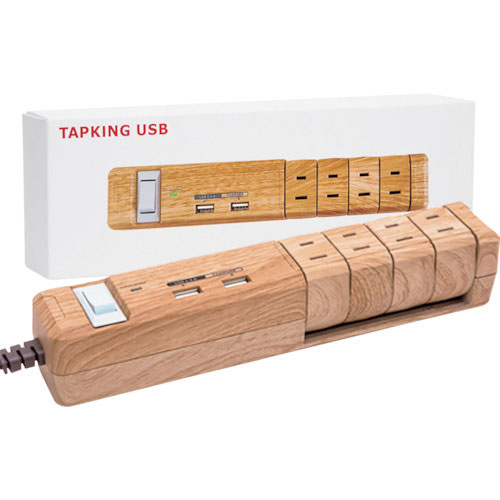 Fargo TAPKING USB AC4個口 USB2ポート ベージュウッド_