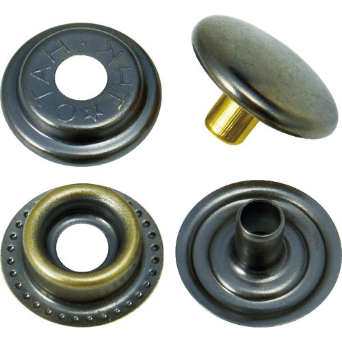 TRUSCO ハトメボタン 黒ニッケルめっき 15mm 10組入り_