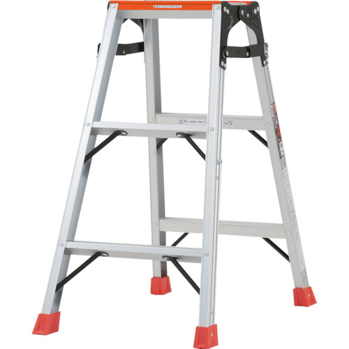 ＴＲＵＳＣＯ　天板乗り防止ペイントはしご兼用脚立　アルミ合金製・脚カバー付　高さ０．８１ｍ＿