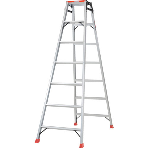ＴＲＵＳＣＯ　天板乗り防止ペイントはしご兼用脚立　アルミ合金製・脚カバー付　高さ１．９８ｍ＿