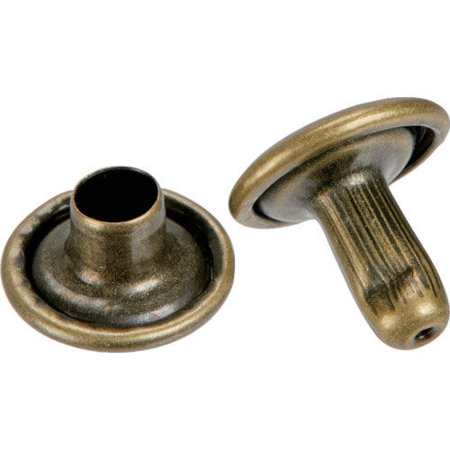 TRUSCO 大カシメ スチール 金ブロンズめっき 9mm 足長8.5mm 30組入 (ブリスターパ_