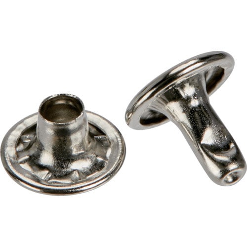 TRUSCO 大カシメ スチール ニッケルめっき 9mm 足長8.5mm 30組入 (ブリスターパッ_