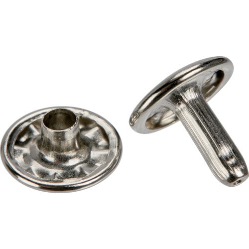 TRUSCO 特大カシメ スチール ニッケルめっき 13mm 20組入 (ブリスターパック入)_