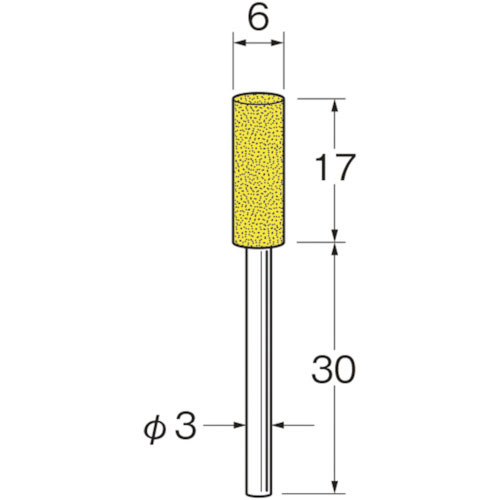 リューター 軸付セラミックゴム砥石(金属研磨用)外径(mm):6粒度(#):180_