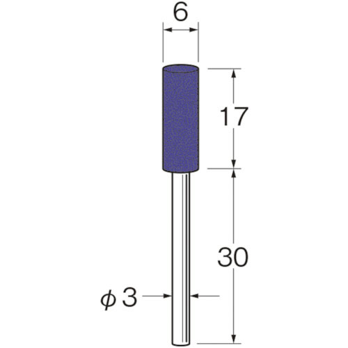 リューター　軸付セラミックゴム砥石（金属研磨用）外径（ｍｍ）：６粒度（＃）：３２０＿