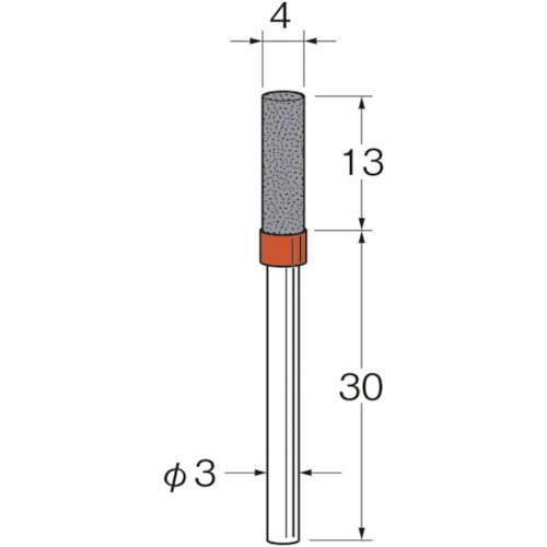 リューター　軸付セラミックゴム砥石（金属研削用）外径（ｍｍ）：４粒度（＃）：８０＿